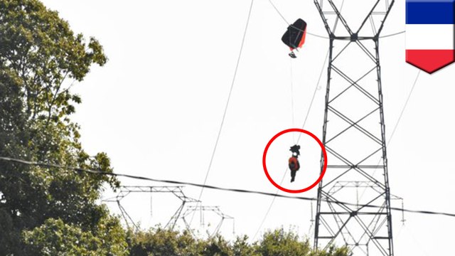 Belgian pilot dangles from power line as F-16 jet crashes in France