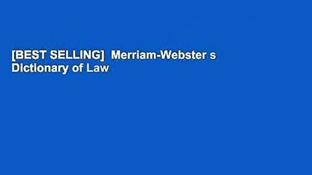 [BEST SELLING] Merriam-Webster s Dictionary of Law