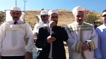 Verimli bal sezonu için şükür duasında arılar saldırdı