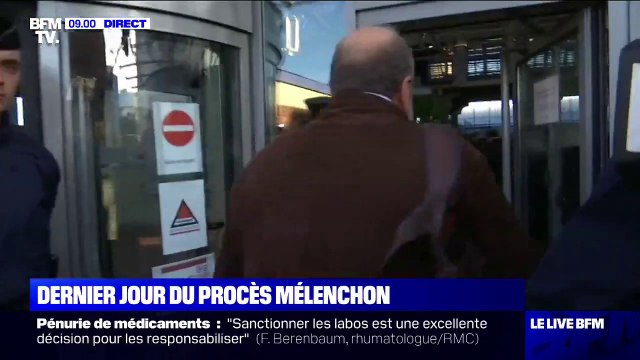 Jean-Luc Mélenchon et Éric Dupond-Moretti sont arrivés au tribunal de Bobigny pour le 2e jour de procès des Insoumis