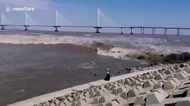 Chinese man miraculously survives after being swept away by rapid tidal wave