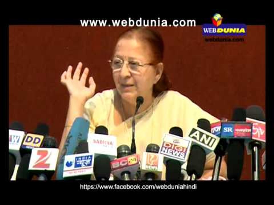 Lok Sabha Speaker Sumitra Mahajan in Indore Press Club