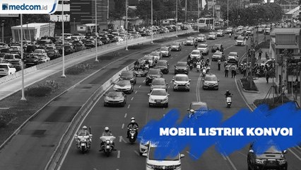 Mobil Listrik Konvoi dari GBK ke Monas