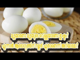 മുട്ടയാണോ മുട്ടയുടെ വെള്ളയാണോ ഇഷ്ടം? എന്നാല്‍ ആരോഗ്യത്തിന് നല്ലത് ഏതാണെന്ന് അറിയണോ?