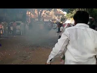 congress- jds celebration infront of BJP office