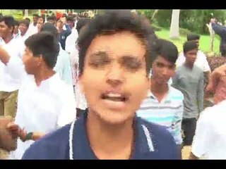 ABVP protests demanding free bus pass for students