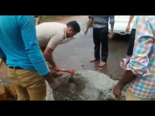 ಲಾಠಿ ಹಿಡಿಯುವ ಕೈ ಹಾರೆ ಹಿಡಿದು ರಸ್ತೆ ಹೊಂಡ ಮುಚ್ಚಿ ಸಾರ್ವಜನಿಕರ ಪ್ರಶಂಸೆಗೆ…