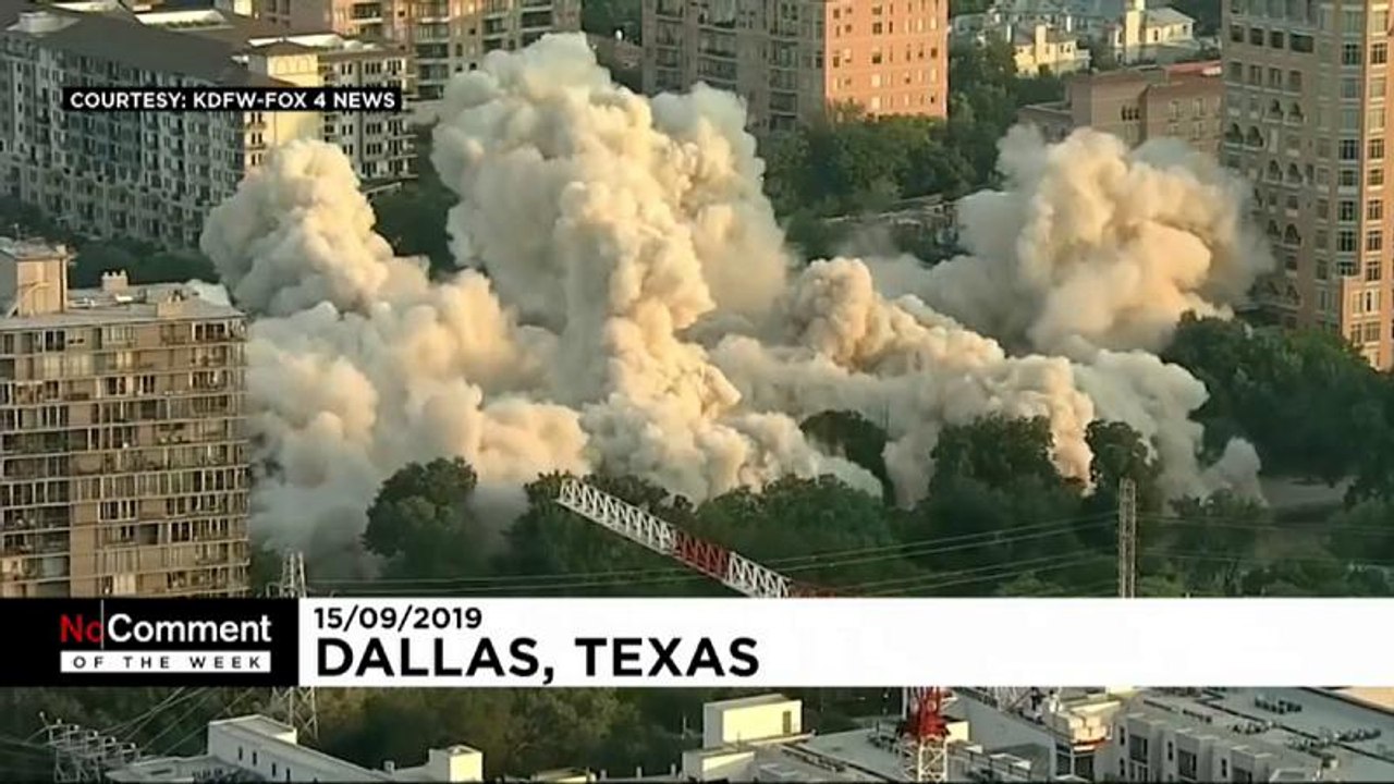 Antigo banco implode em Dallas