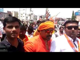 ಬಿಜೆಪಿ ಅಭ್ಯರ್ಥಿ ಬಚ್ಚೇಗೌಡ ಬೆಂಬಲಿಸಿ ಸಾವಿರಾರು ಕಾರ್ಯಕರ್ತರು ಮೆರವಣಿಗೆಯಲ್ಲಿ.