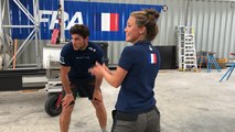 Le warm-up dans leur base des Français