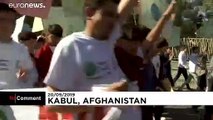 Troops protect people in Afghan climate protest
