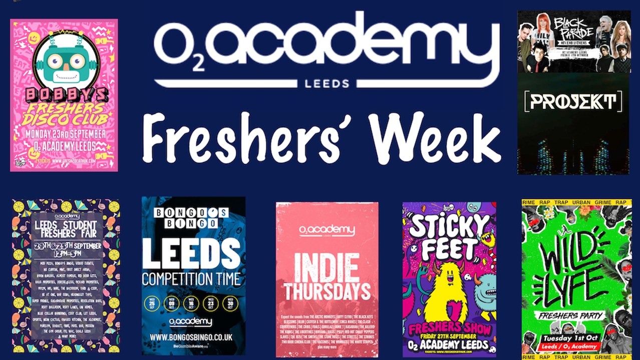 Freshers' Week free food, drinks and fun at O2 Academy Leeds