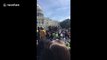 Climate Strike protestors gather in front of Capitol Hill in Washington DC