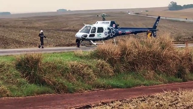 Grave acidente é registrado entre carro e caminhão na BR-369, em Corbélia