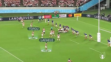 Japan's Timothy Lafaele sets up try with incredible offload