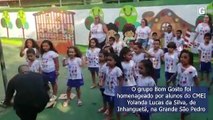 Grupo Bom Gosto é homenageado por crianças de escola pública de Vitória