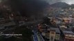 Imagens aéreas do Centro de Vitória mostram incêndio na Vila Rubim