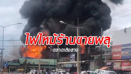 ระทึก !! ไฟไหม้ร้านขายพลุ ตลาดเสิงสาง โคราช