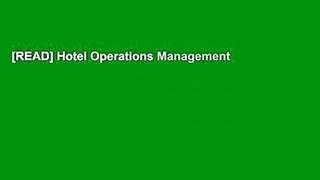 [READ] Hotel Operations Management