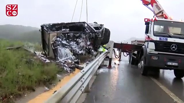 Alev topuna döndü! Burnu bile kanamadan kurtuldu