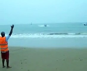 Boat Crashes onto Beach