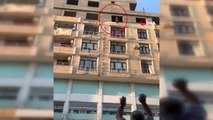 Şanlıurfa'da 6'ncı kattan atlayan genç kız ağır yaralandı...Kızın düşme anları kamerada
