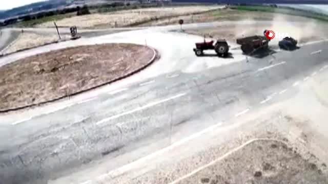 Afyonkarahisar'da trafik kazası: 2 ölü, 1 ağır yaralı...Kaza anları kamerada