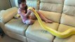 Cette fillette joue avec un serpent géant de 6m de long !