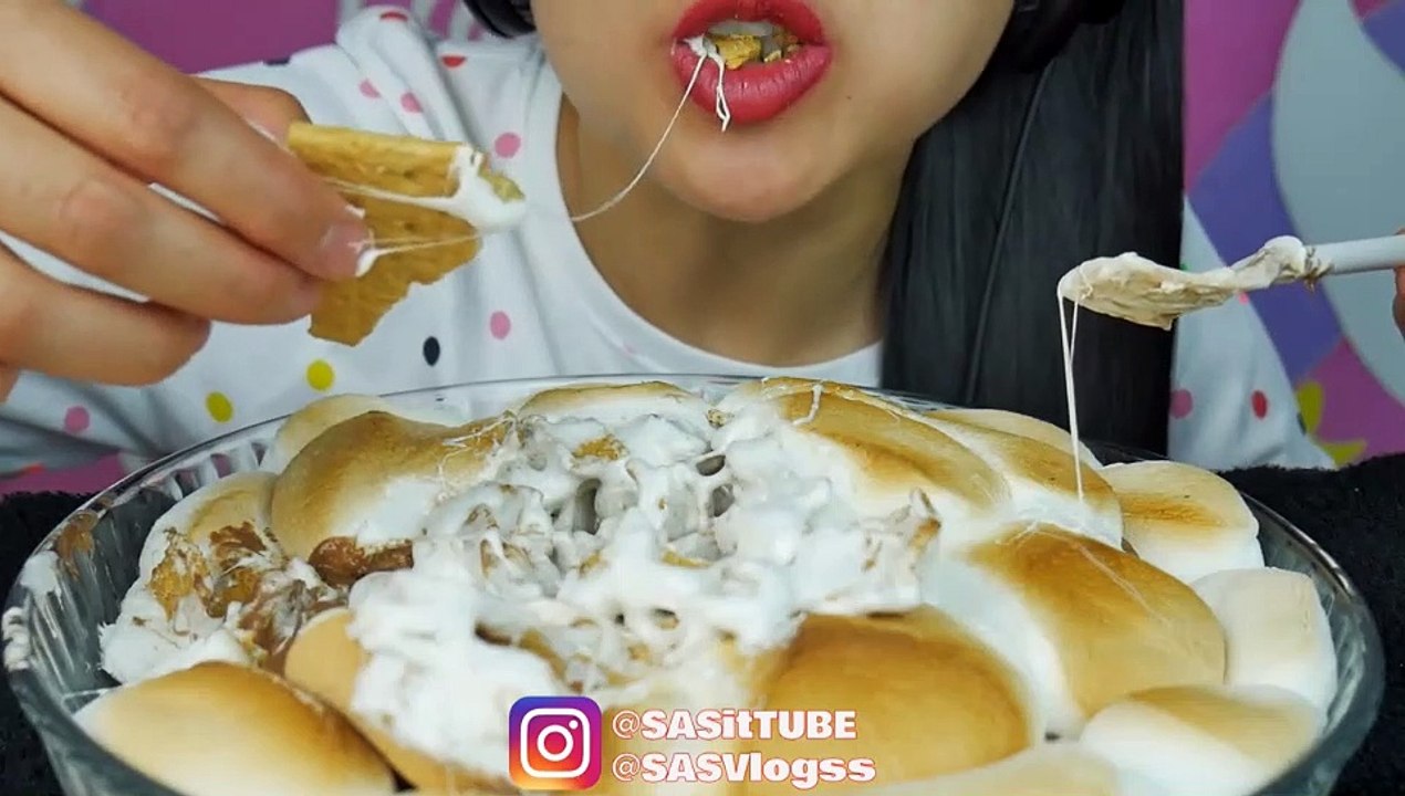 ASMR TOASTED MARSHMALLOW + S'MORES PIE (EATING SOUNDS) NO TALKING