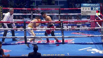 Villarino vs Perez - second round Villarino staggered from hit