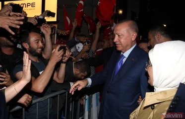 New York'a giden Cumhurbaşkanı Erdoğan, Türkler tarafından coşkuyla karşılandı