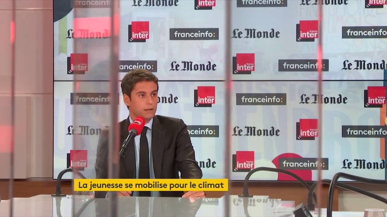 Gabriel Attal à propos de la politique environnementale du gouvernement : "Il y a eu un virage écologique très fort depuis quelques mois et on le doit notamment à la mobilisation des jeunes."