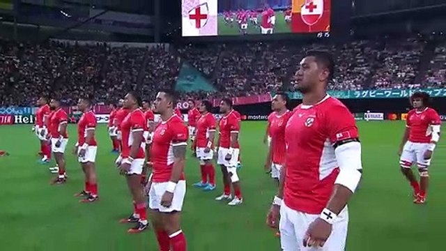 Tonga perform fierce Sipi tau at Rugby World Cup 2019