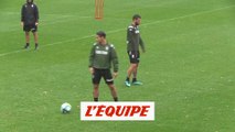 Ben Yedder et Slimani en entraînement adapté - Foot - L1 - Monaco