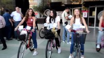 Aydın nazilli'de süslü kadınlar bisiklet turu yapıldı