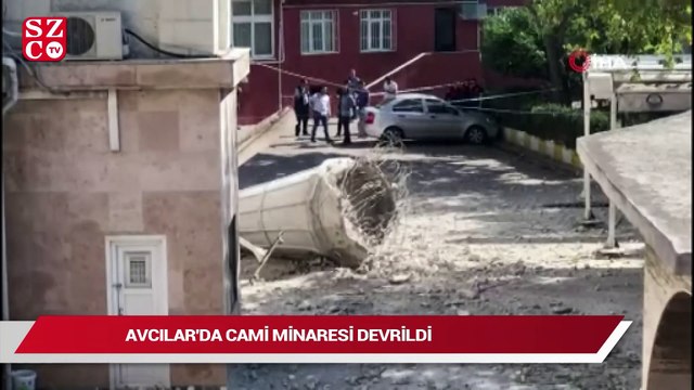 Avcılar'da cami minaresi devrildi