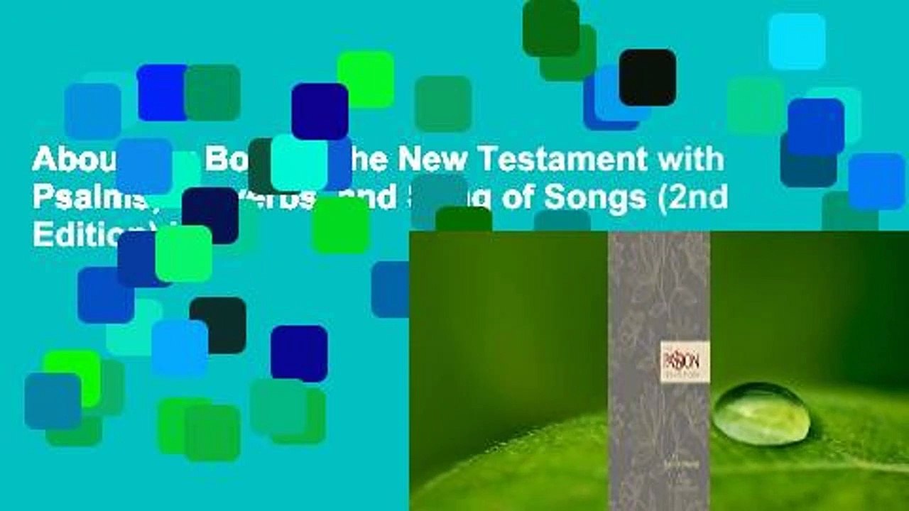 About For Books  The New Testament with Psalms, Proverbs, and Song of Songs (2nd Edition) Hc