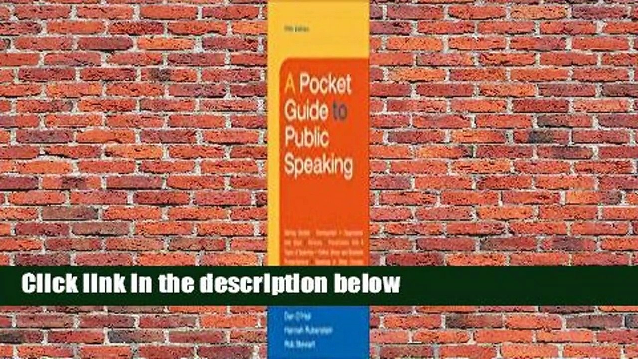Full version  A Pocket Guide to Public Speaking  For Kindle