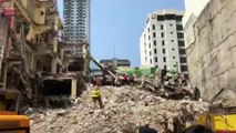 Footage of rescue operation at collapsed hotel building in Manila