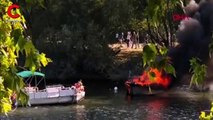 Tekne yandı! Yolcular nehre atlayarak kurtuldu