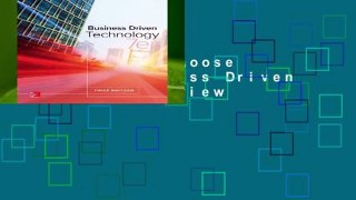Full E-book  Loose Leaf for Business Driven Technology  Review