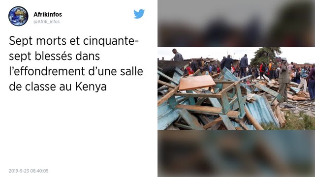 7 écoliers décédés et 57 autres blessés dans l’effondrement d’une salle de classe au Kenya