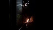 Peligrosa explosión de un camión cargado de fuegos artificiales