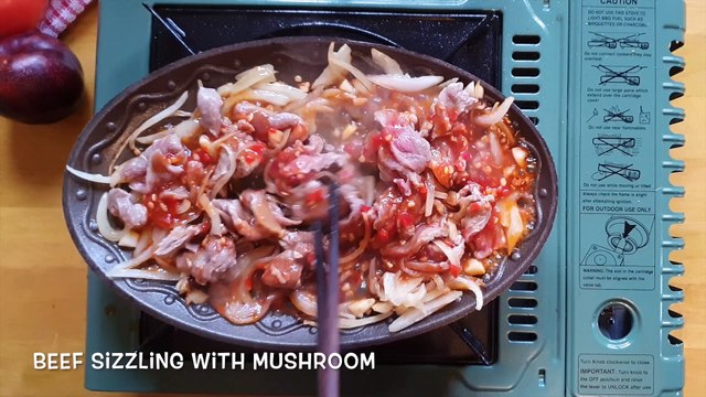 How to cook sizzling beef with mushrooms?