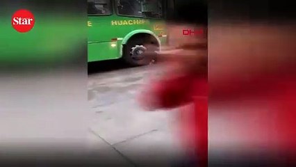 Kedi, seyir halindeki otobüs tekerinin altına yattı, görüntü binlerce kez izlendi