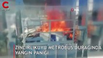 Zincirlikuyu metrobüs durağında yangın paniği