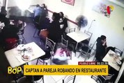 Pueblo Libre: pareja es captada robando en restaurante