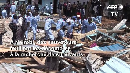 Nairobi : les secouristes sur les lieux de l'école effondrée