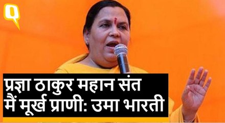 प्रज्ञा ठाकुर से तुलना पर बोलीं उमा, वो महान संत मैं मूर्ख प्राणी