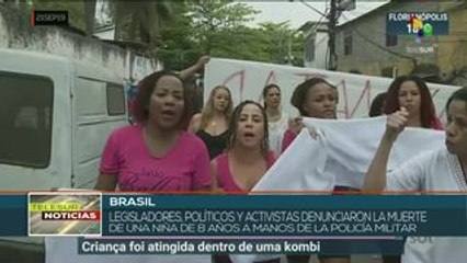 Denuncian brasileños que policía militar asesinó a niña de 8 años